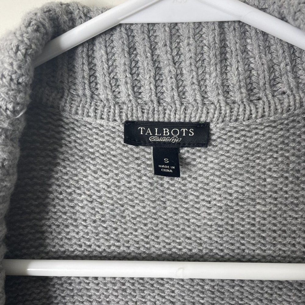 Women’s Talbots Gray Open Cardigan Sweater Size Small - Picture 3 of 6